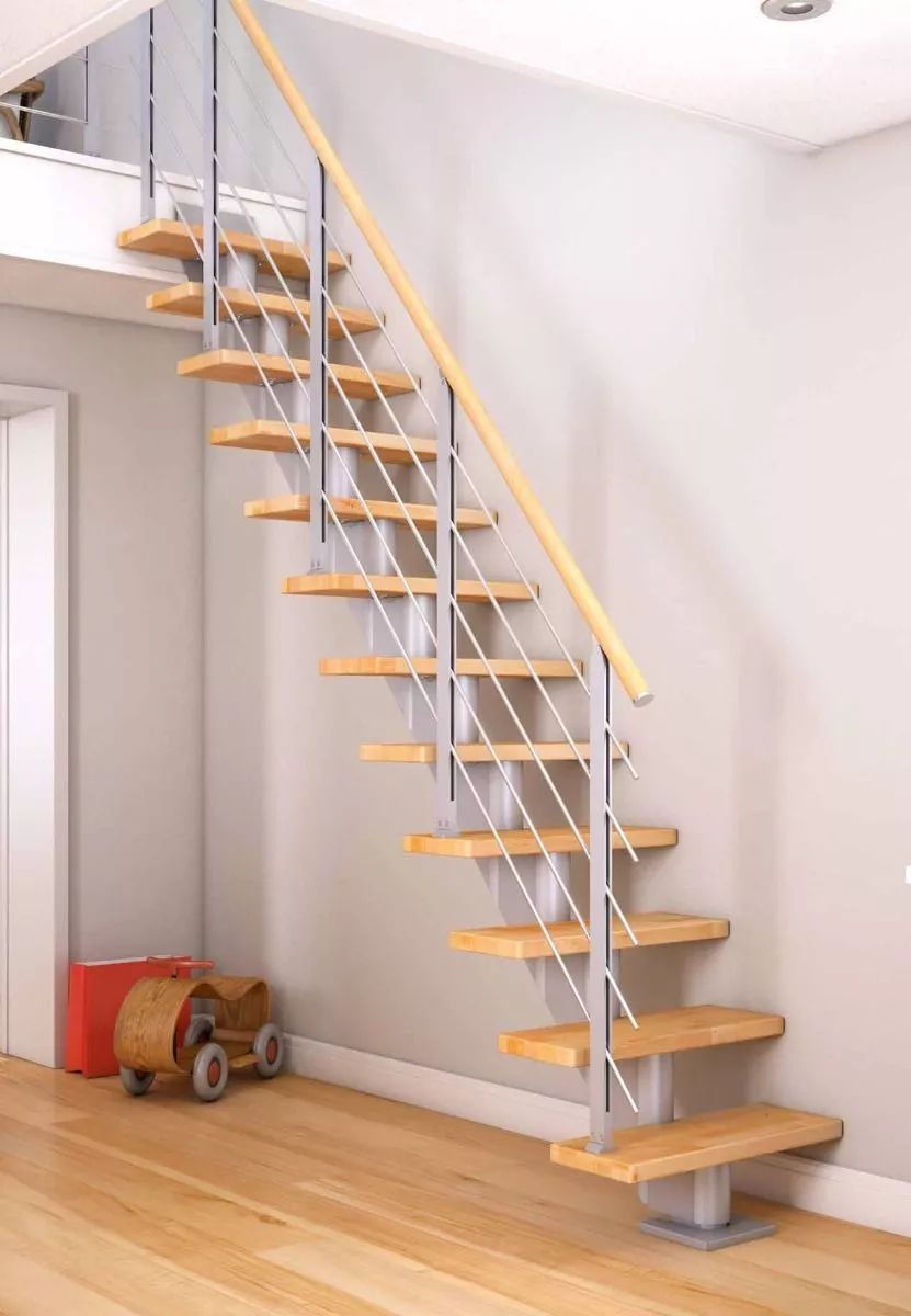 DOLLE Frankfurt - modulové schody přímé do 279 cm, zábradlí STYLE 6