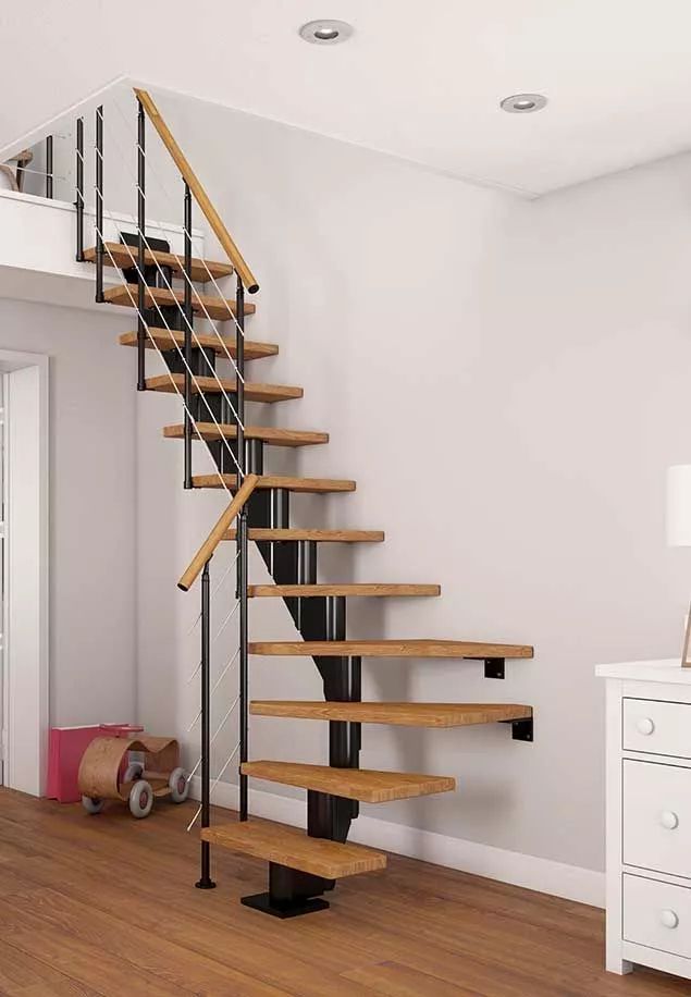 DOLLE Frankfurt - modulové schody 1/4 zatoč. do 301 cm, zábradlí STYLE 6