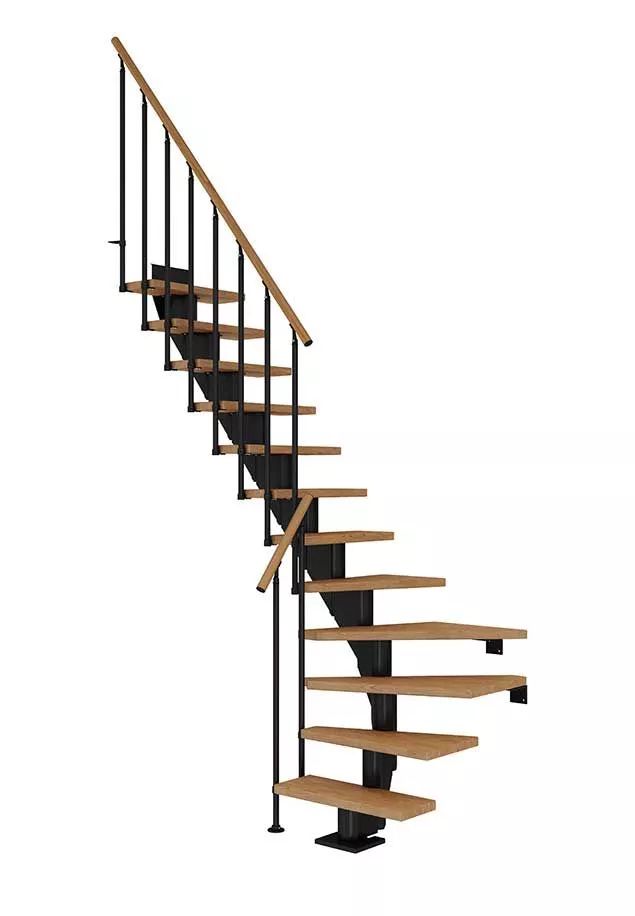 DOLLE Frankfurt - modulové schody 1/4 zatoč. do 279 cm, zábradlí CLASSIC III