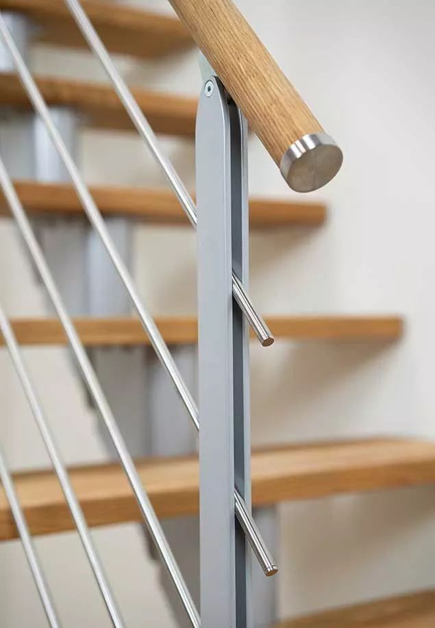 DOLLE Hamburg - modulové schody přímé do 279 cm - zábradlí DESIGN