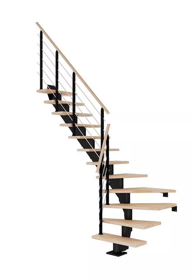 DOLLE Hamburg - modulové schody 1/4 zat. do 301 cm - zábradlí DESIGN
