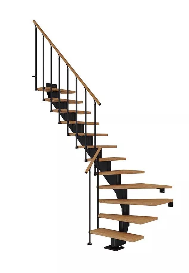 DOLLE Hamburg - modulové schody 1/2 zat. do 258 cm - zábradlí CLASSIC II