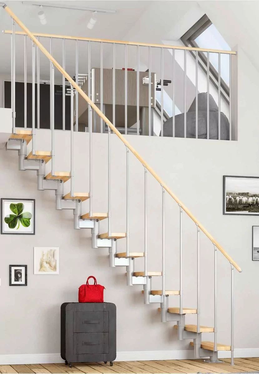 DOLLE Cork - modulové schody přímé až do 360cm, zábradlí STYLE 6