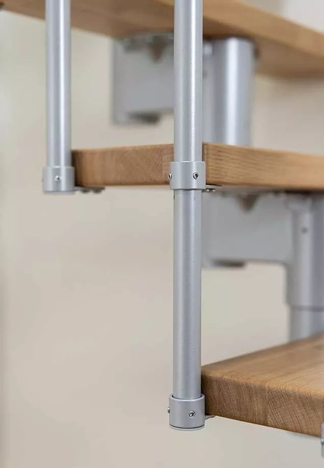 DOLLE Dublin - schody modulové přímé do 315cm, 13 nášlapů, zábradlí CLASSIC III