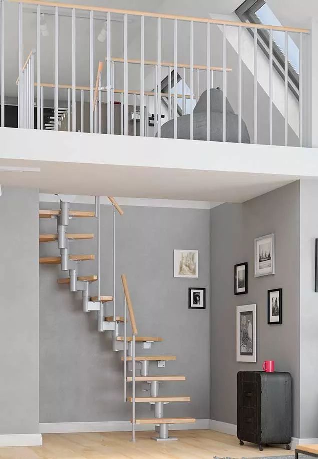 DOLLE Dublin - schody modulové 1/2 zat. do 315cm, 13 nášlapů, zábradlí CLASSIC III