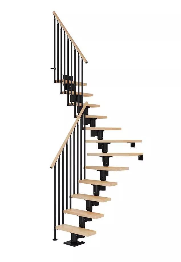 DOLLE Dublin - schody modulové 1/4 zat. do 315cm, 13 nášlapů, zábradlí STYLE 6