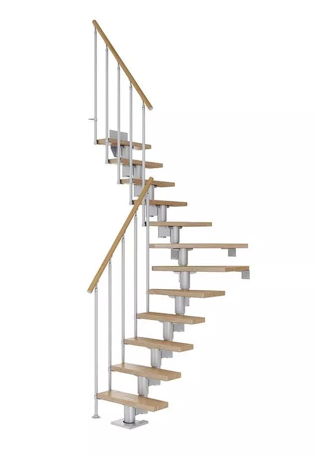 DOLLE Dublin - schody modulové 1/2 zat. do 360cm, 15 nášlapů, zábradlí STYLE 6