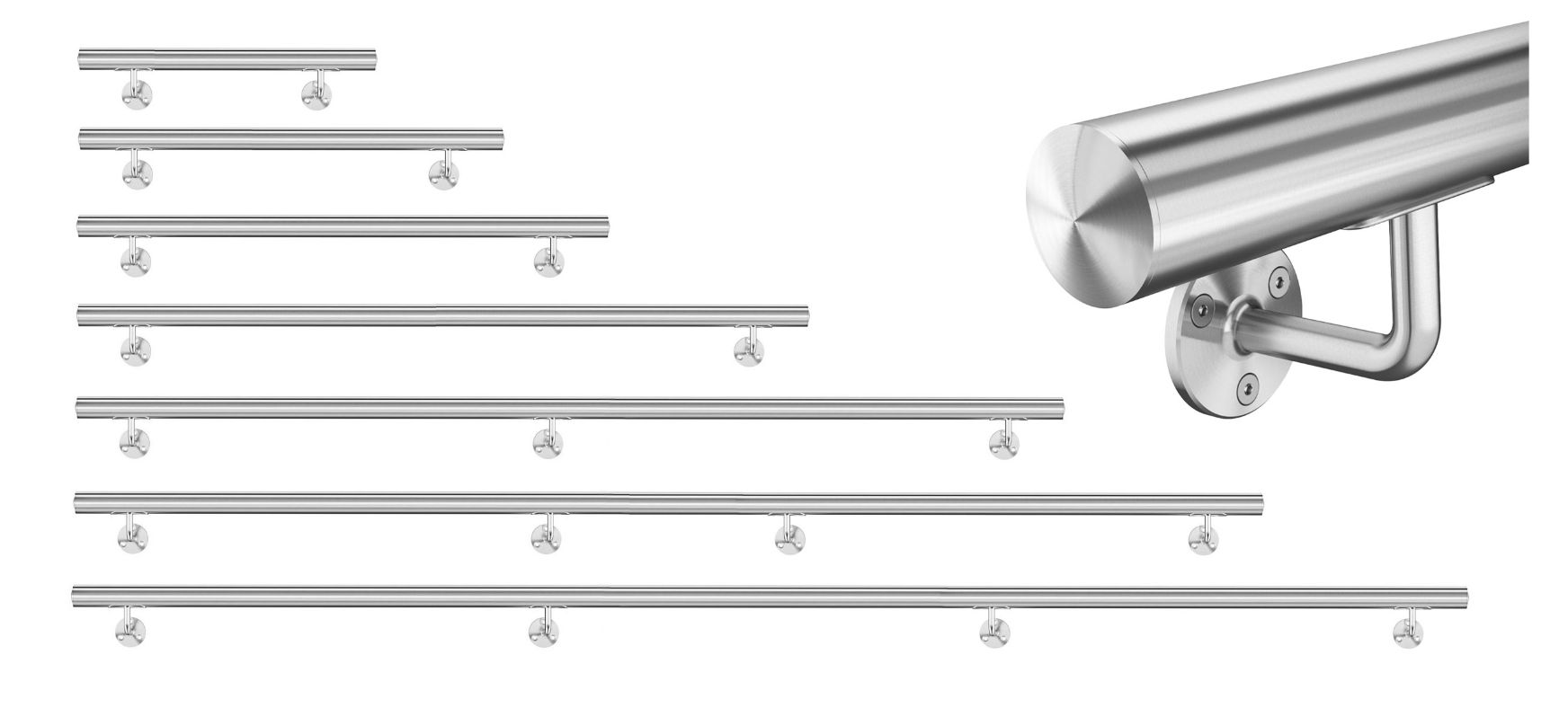 Zábradlí nerez nástěnné S112, délka 60-200 cm