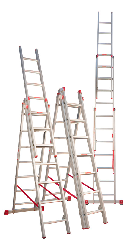Žebřík hliníkový kombinovaný JUMBO HOBBY Combi 3x7 stupně