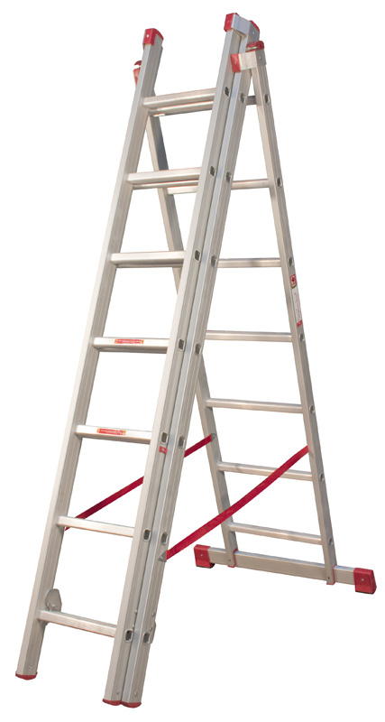 Žebřík hliníkový kombinovaný JUMBO HOBBY Combi 3x7 stupně