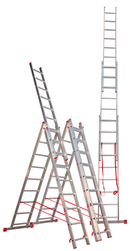Žebřík hliníkový kombinovaný JUMBO HOBBY Combi 3x9 stupně
