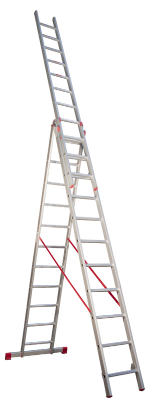 Žebřík hliníkový kombinovaný JUMBO HOBBY Combi 3x11 stupně