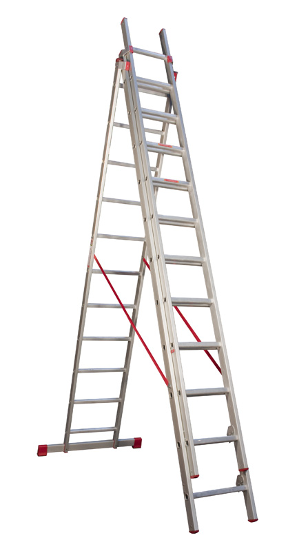 Žebřík hliníkový kombinovaný JUMBO HOBBY Combi 3x11 stupně
