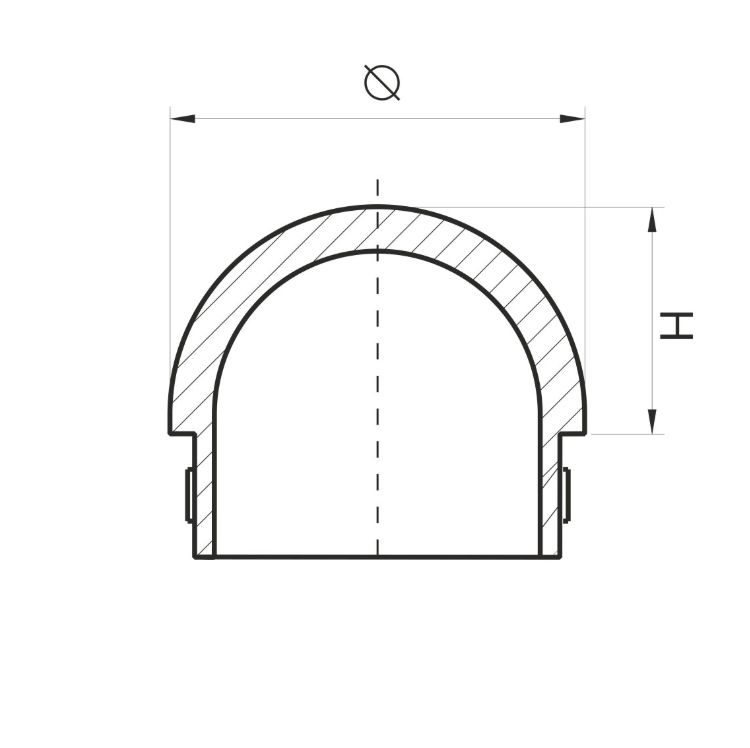 Zábradlí nerez - kulatá krytka madla vypouklá
