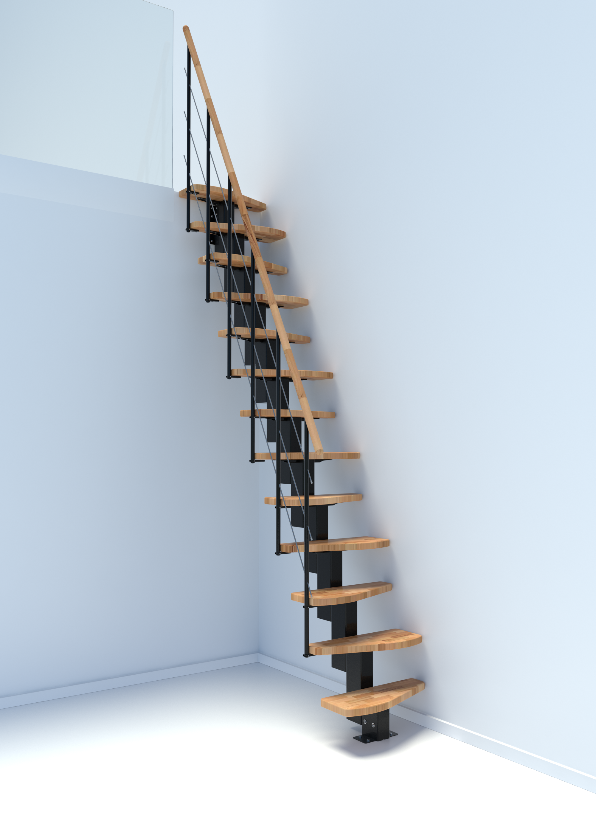 Minka QUATRO přímé mlynářské, modulové schody do 321cm