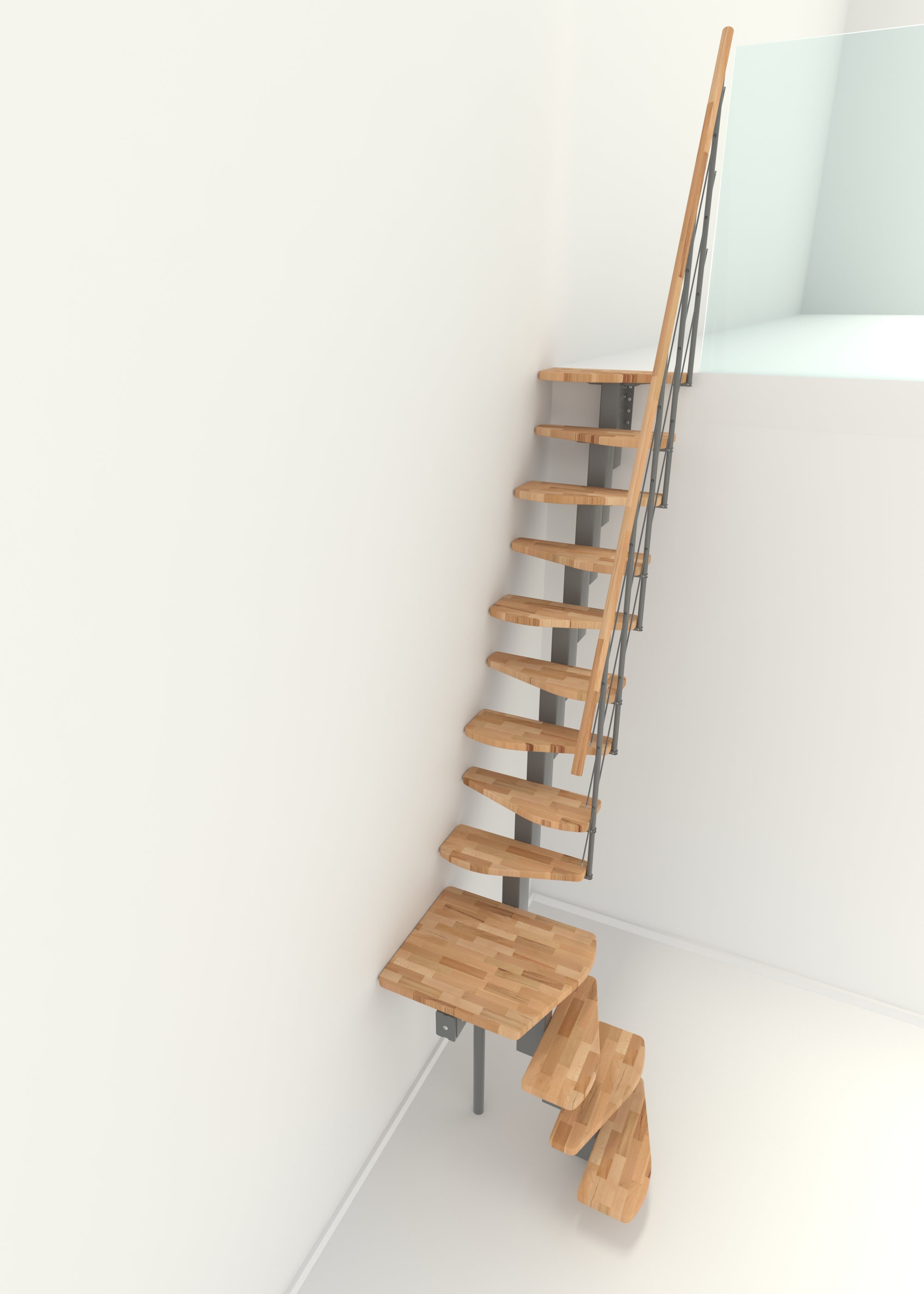 Minka QUATRO 1/4 zatočení, mlynářské, modulové schody do 298cm