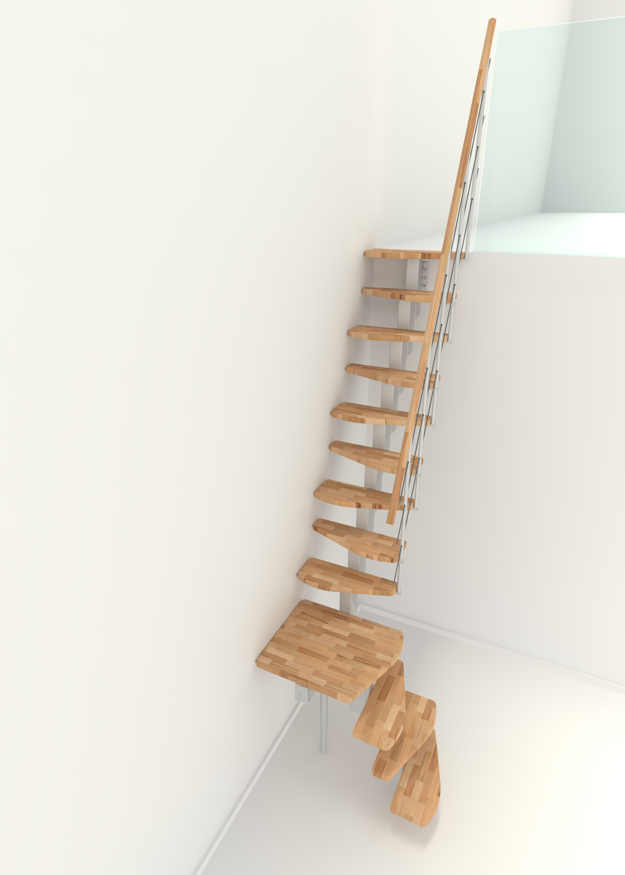 Minka QUATRO 1/4 zatočení, mlynářské, modulové schody do 298cm
