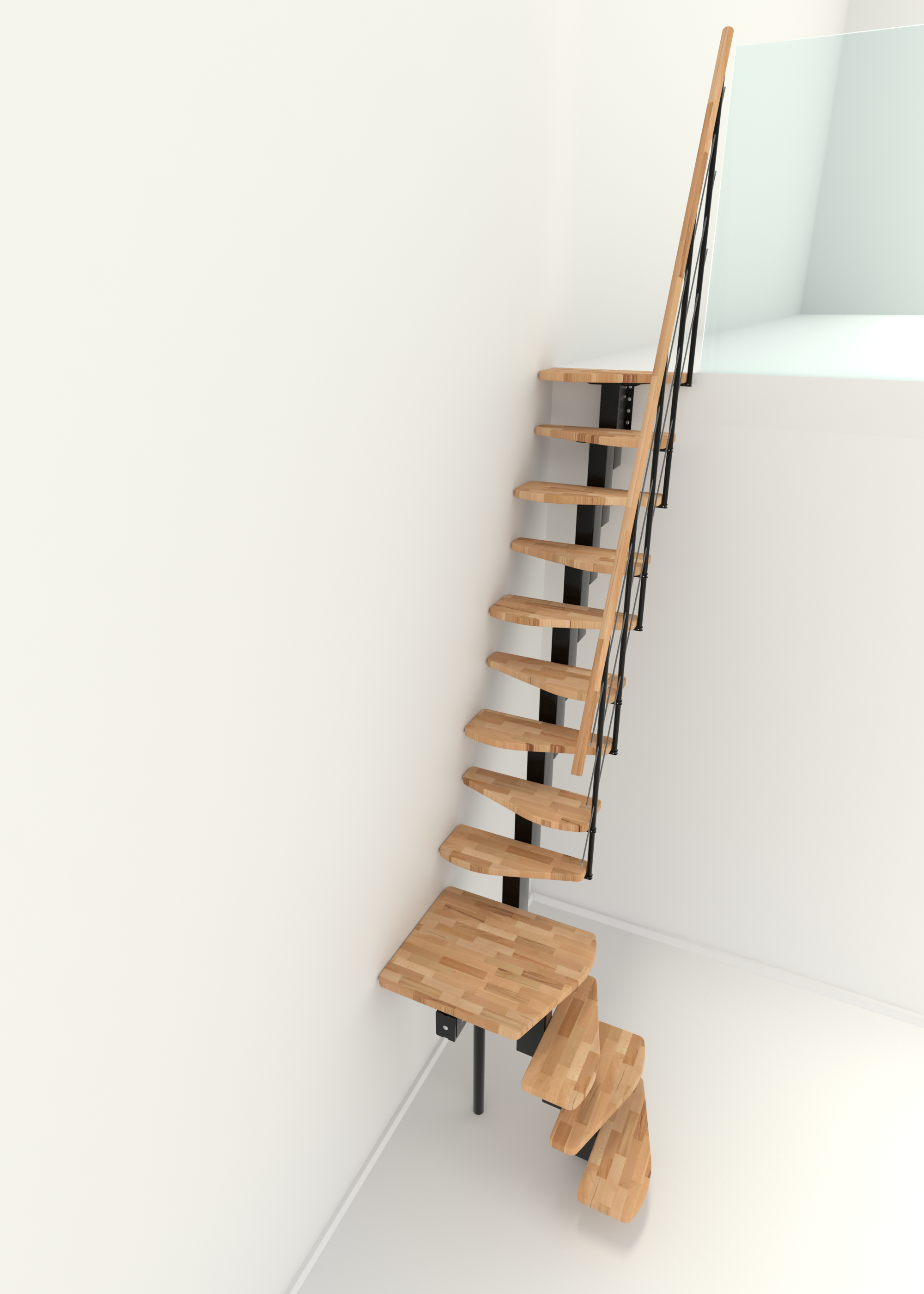 Minka QUATRO 1/4 zatočení, mlynářské, modulové schody do 298cm