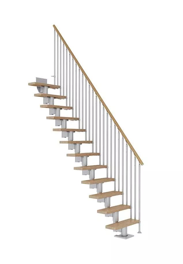 DOLLE Dublin - schody modulové přímé do 270cm, 11 nášlapů, zábradlí CLASSIC III