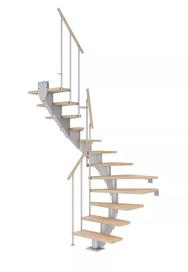 DOLLE Hamburg - modulové schody 1/2 zat. do 258 cm - zábradlí CLASSIC II