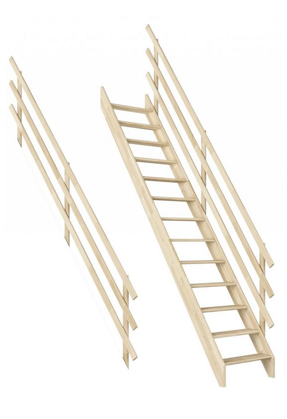 DOLLE BURGAU - schody rovné, smrk nelakovaný