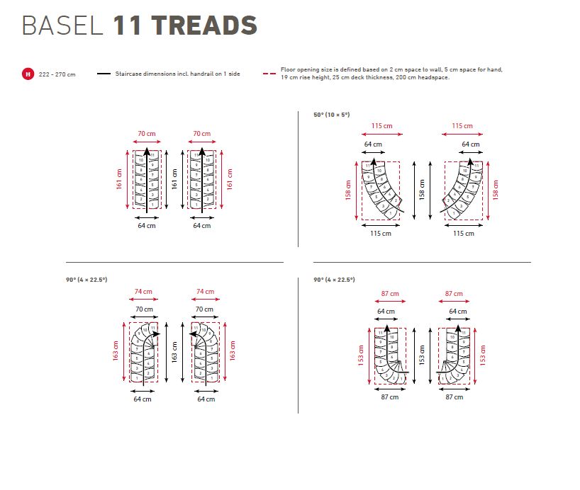 DOLLE BASEL - úsporné schody do 360cm/ buk lakovaný