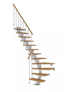 DOLLE Frankfurt - modulové schody 1/4 zatoč. do 279 cm, zábradlí CLASSIC II