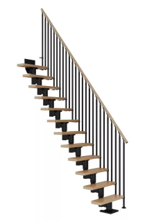 DOLLE Dublin - schody modulové přímé do 337cm, 14 nášlapů, zábradlí CLASSIC III