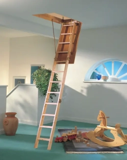 Půdní schody dřevěné skládací zateplené Eurobest do 282 cm