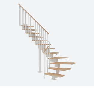DOLLE DUBAI - modulové schody 1/4 zatočení do 273 cm, zábradlí CLASSIC III