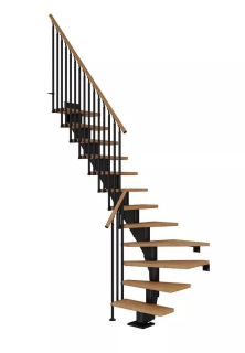 DOLLE Frankfurt - modulové schody 1/4 zatoč. do 258 cm, zábradlí CLASSIC III