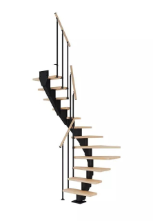 DOLLE Frankfurt - modulové schody 1/2 zatoč. do 258 cm, zábradlí CLASSIC II