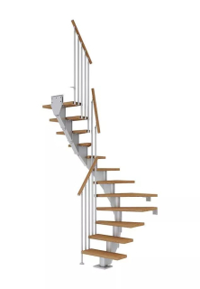 DOLLE Frankfurt - modulové schody 1/2 zatoč. do 258 cm, zábradlí CLASSIC III