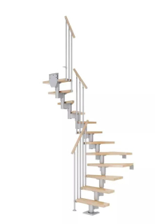 DOLLE Dublin - schody modulové 1/2 zat. do 270cm, 11 nášlapů, zábradlí CLASSIC III