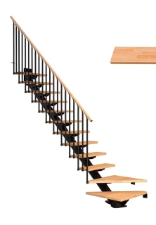 DOLLE SYDNEY - modulové schody 1/4 zat. do 270 cm, zábradlí CLASSIC II