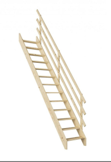 DOLLE BURGAU - schody rovné, smrk nelakovaný