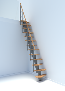Minka QUATRO přímé mlynářské, modulové schody do 321cm