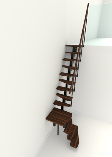 Minka QUATRO 1/4 zatočení, mlynářské, modulové schody do 298cm